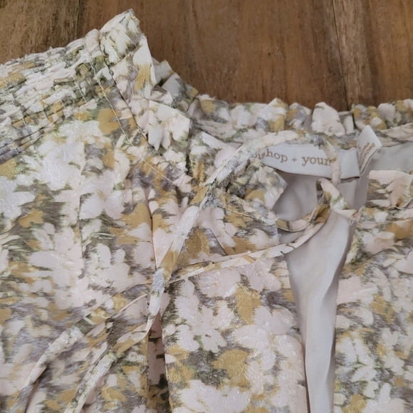 NWT Bishop & Young Floral Flutter Sleeve Smocked Mini Dress - Picture 8 of 17